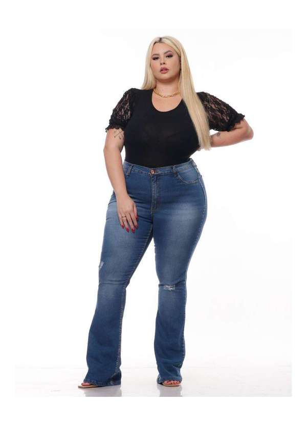 Razon Jeans - Calça Feminina Jeans Flare com Elastano Plus Razon Jeans - Jeans