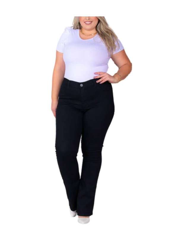 Razon Jeans - Calça Feminina Jeans Flare Plus com Bolso Falso - Jeans