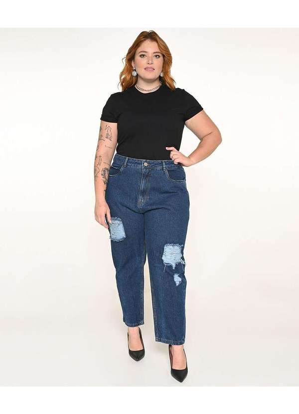 Razon Jeans - Calça Feminina Jeans Plus Mom Five Pockets - Jeans