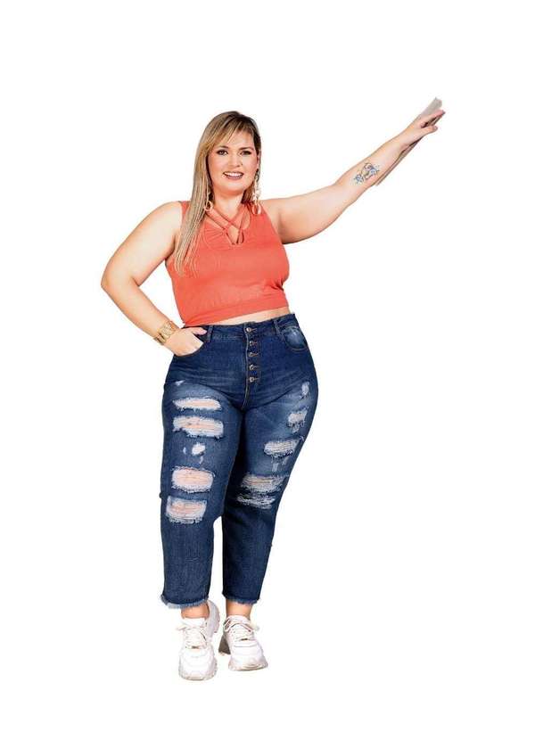Razon Jeans - Calça Feminina Jeans Plus Mom Razon Jeans - Jeans