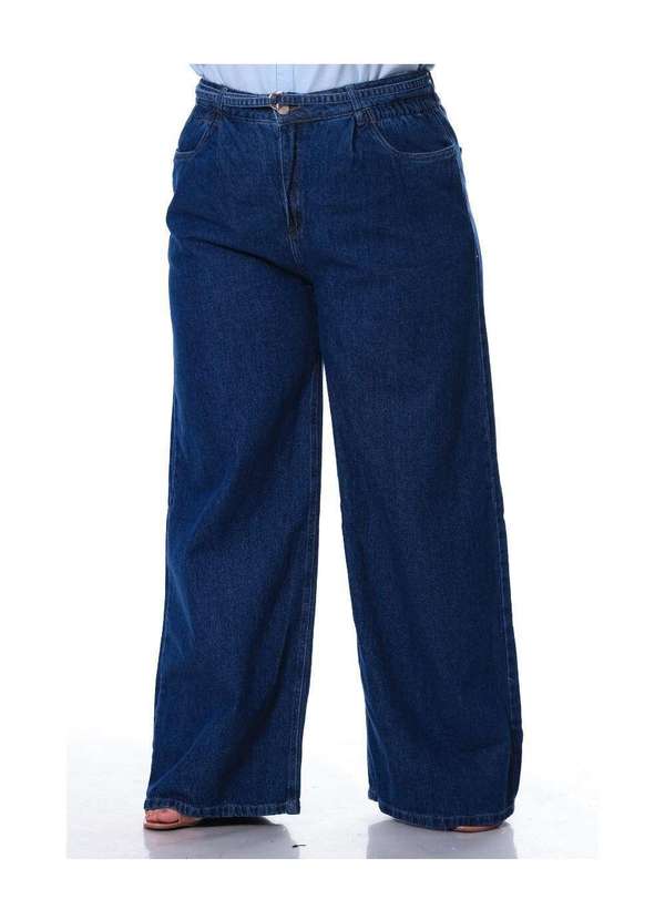 Razon Jeans - Calça Feminina Jeans Plus Pantalona com Cinto Razon Jeans - Jeans 4