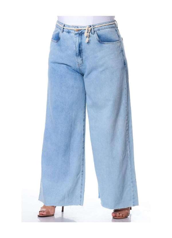 Razon Jeans - Calça Feminina Jeans Plus Wide Leg Razon Jeans - Jeans Claro 2