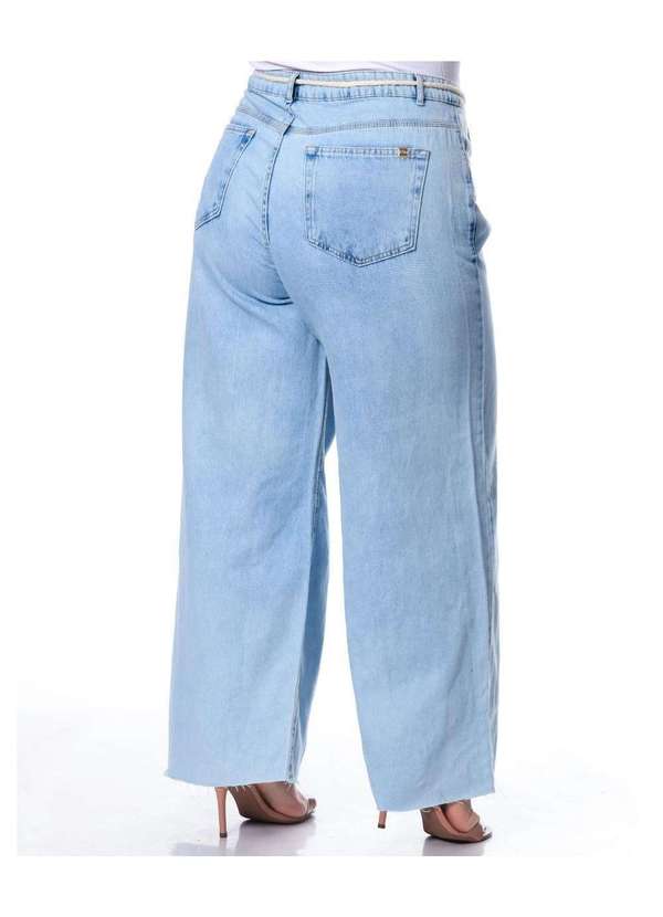 Razon Jeans - Calça Feminina Jeans Plus Wide Leg Razon Jeans - Jeans Claro 4