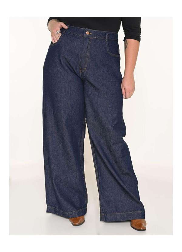 Razon Jeans - Calça Feminina Jeans Plus Wide Leg - Jeans