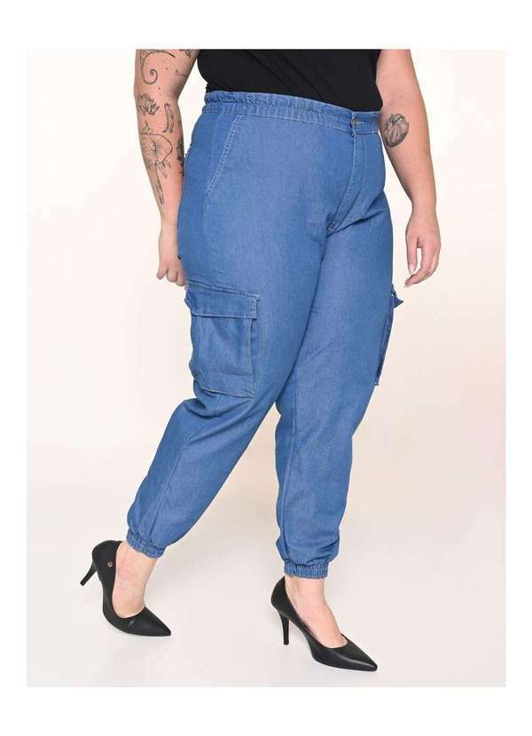 Razon Jeans - Calça Feminina Jogger Plus Cargo L1/2 - Jeans 3