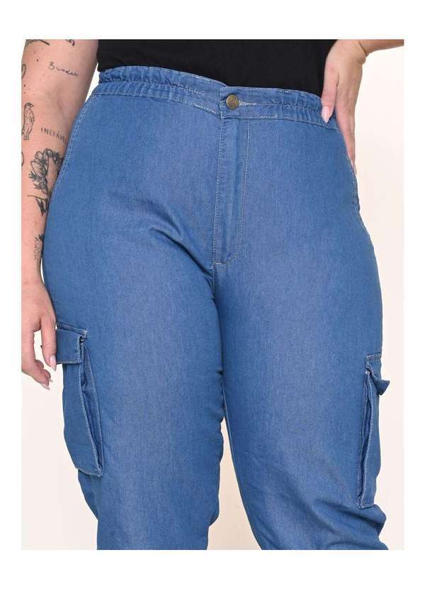 Razon Jeans - Calça Feminina Jogger Plus Cargo L1/2 - Jeans 5