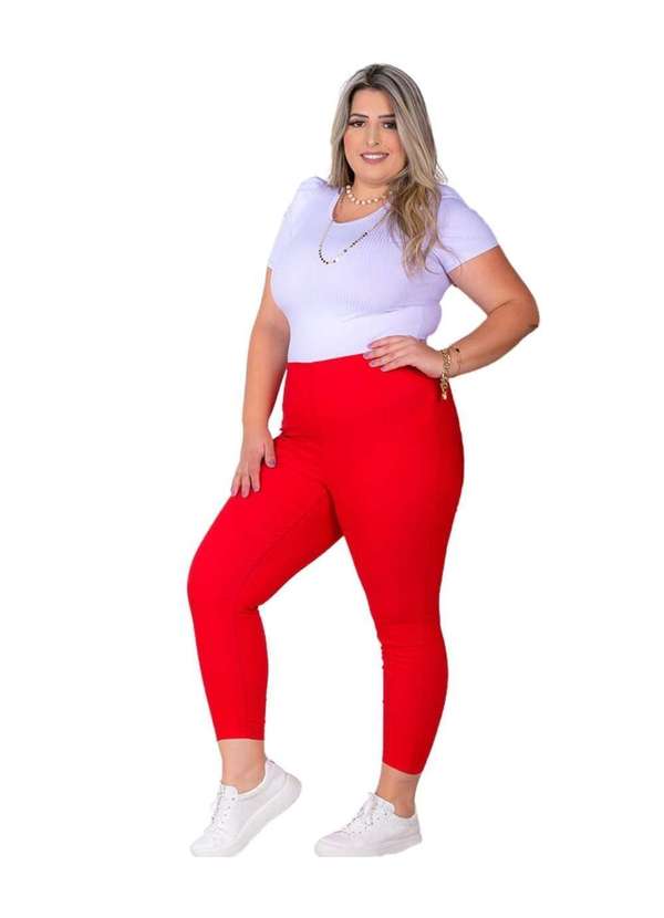 Razon Jeans - Calça Feminina Plus Size Capri Vermelho Razon Jeans - Unica