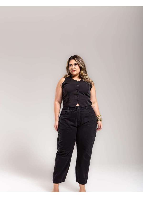 Razon Jeans - Calça Feminina Plus Size Flare - Preto 2
