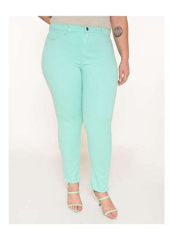 Razon Jeans - Calça Feminina Sarja Lycra Cigarrete Plus Jade - Jade 2