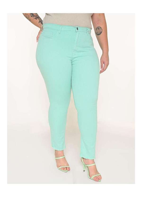 Razon Jeans - Calça Feminina Sarja Lycra Cigarrete Plus Jade - Jade 3