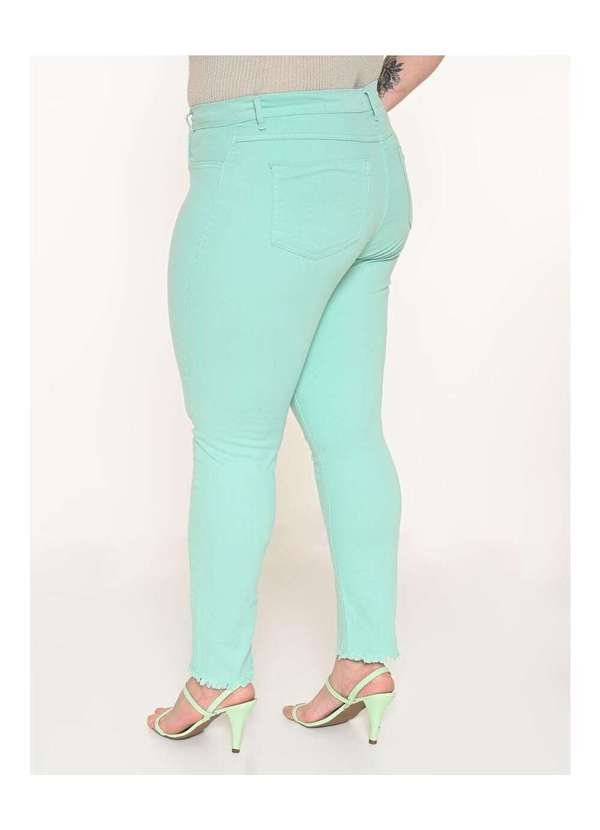 Razon Jeans - Calça Feminina Sarja Lycra Cigarrete Plus Jade - Jade 4