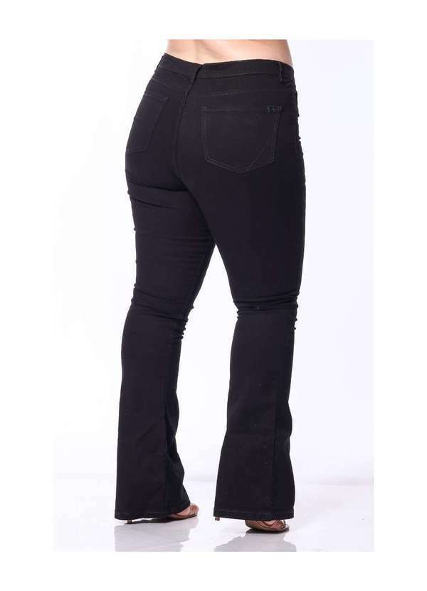 Razon Jeans - Calça Feminina Sarja Lycra Plus Flare Preto - Preto 4