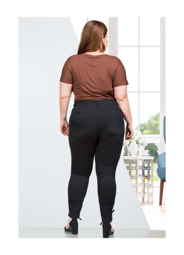 Razon Jeans - Calça Feminina Sarja Lycra Plus Skinny - Preto 3