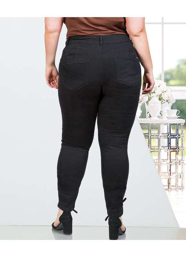 Razon Jeans - Calça Feminina Sarja Lycra Plus Skinny - Preto 4
