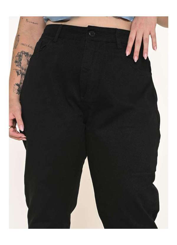 Razon Jeans - Calça Feminina Sarja Plus Mom Basica Preto - Preto 5