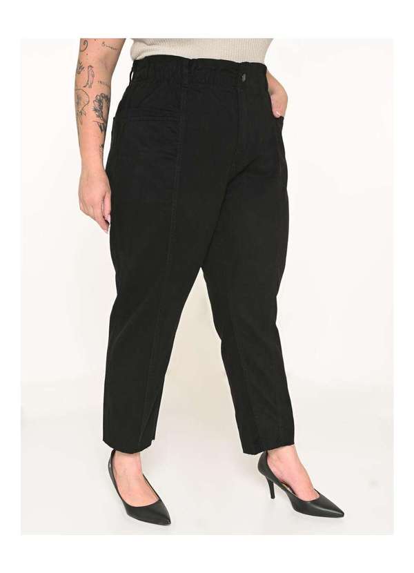 Razon Jeans - Calça Feminina Sarja Plus Mom Preto - Preto 2