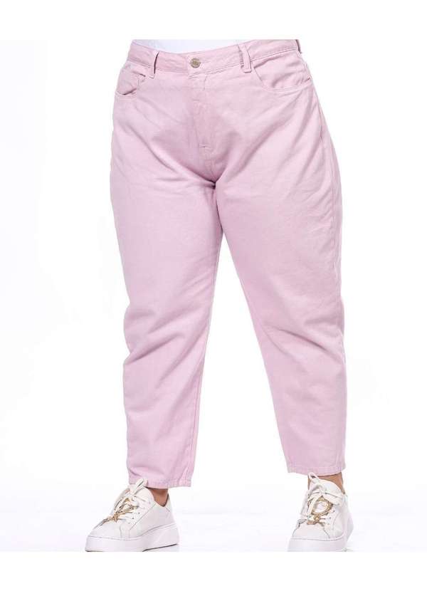 Razon Jeans - Calça Feminina Sarja Plus Mom Razon Jeans - Lilas 2