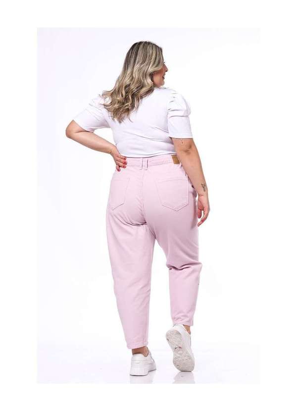 Razon Jeans - Calça Feminina Sarja Plus Mom Razon Jeans - Lilas 3