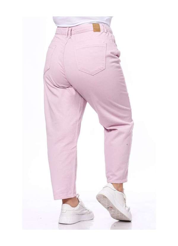 Razon Jeans - Calça Feminina Sarja Plus Mom Razon Jeans - Lilas 4