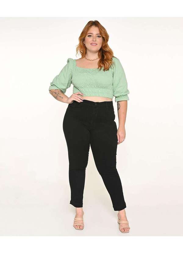 Razon Jeans - Calça Feminina Sarja Plus Skinny - Preto