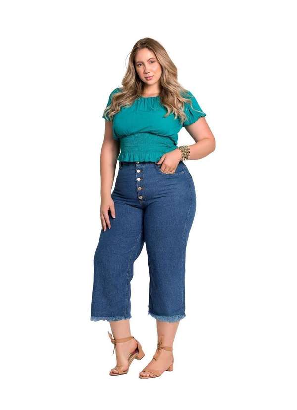 Razon Jeans - Calça Jeans Feminina Plus Size Barra Desfiada Razon Jeans - Jeans