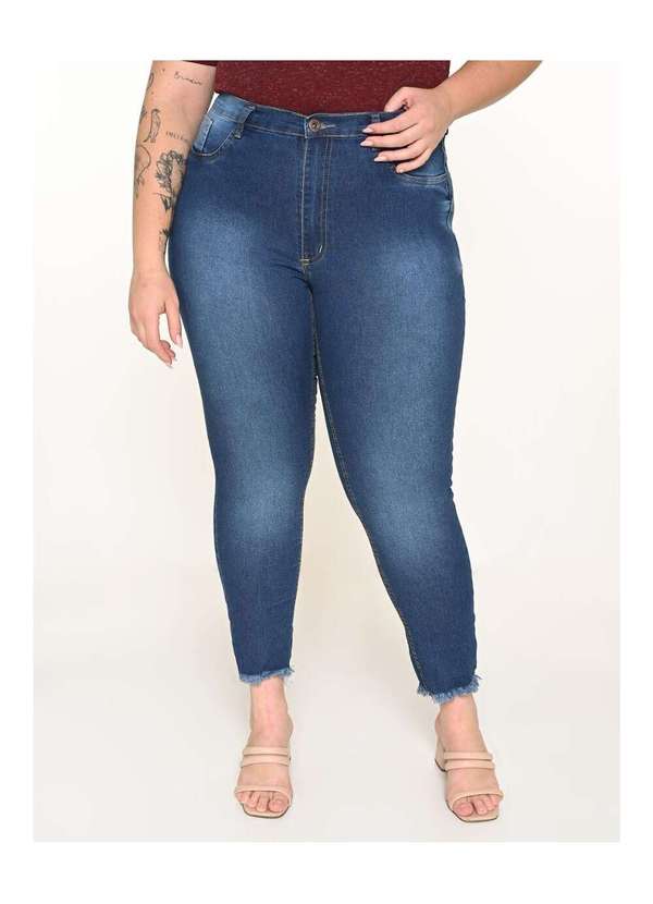 Razon Jeans - Cigarrete Feminina Jeans Plus Barra Desfiada L2/2 - Jeans 2