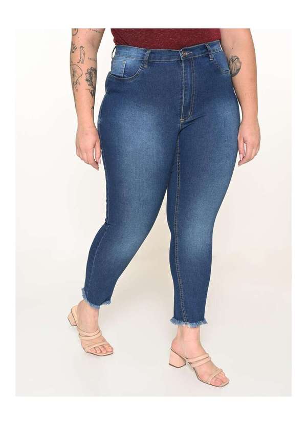 Razon Jeans - Cigarrete Feminina Jeans Plus Barra Desfiada L2/2 - Jeans 3