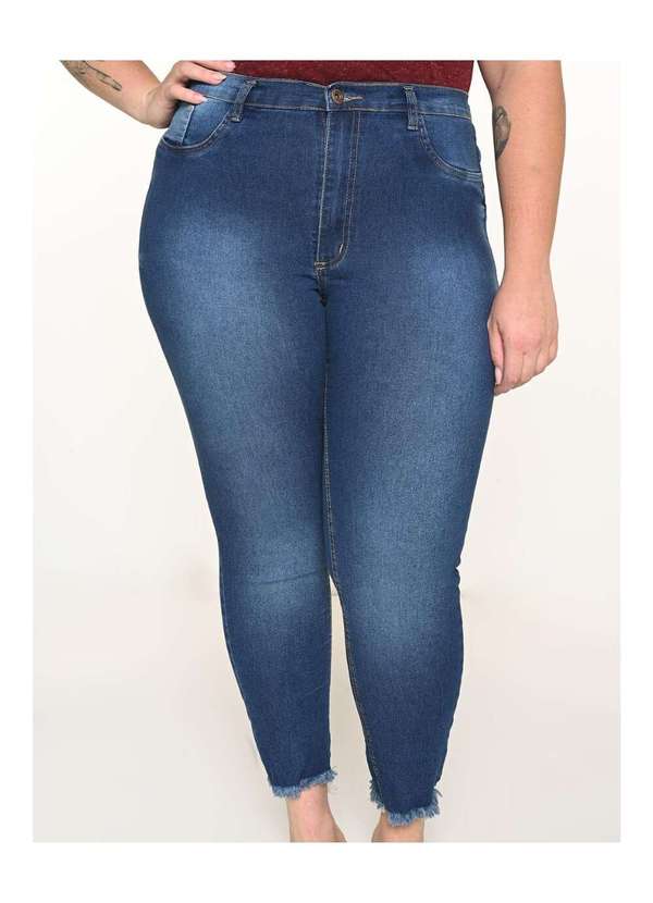 Razon Jeans - Cigarrete Feminina Jeans Plus Barra Desfiada L2/2 - Jeans 4