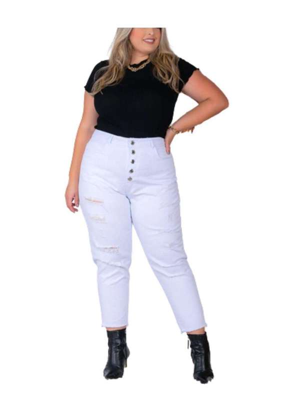 Razon Jeans - Cigarrete Feminina Jeans Plus Mom - Unica 3