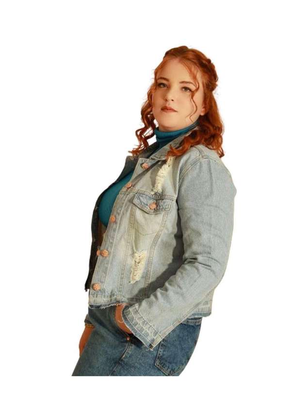 Razon Jeans - Jaqueta Feminina Jeans Plus Barra Desfiada - Jeans 2