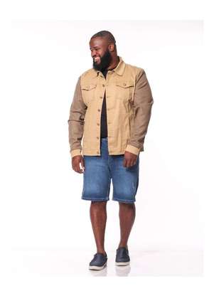 Razon Jeans Jaqueta Masculina Plus Sarja Bege Razon Jeans Bege