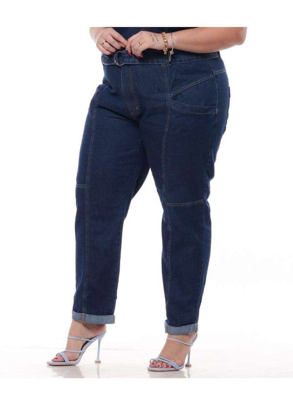 Razon Jeans - Macacão Feminino Jeans Plus Razon Jeans - Jeans 4