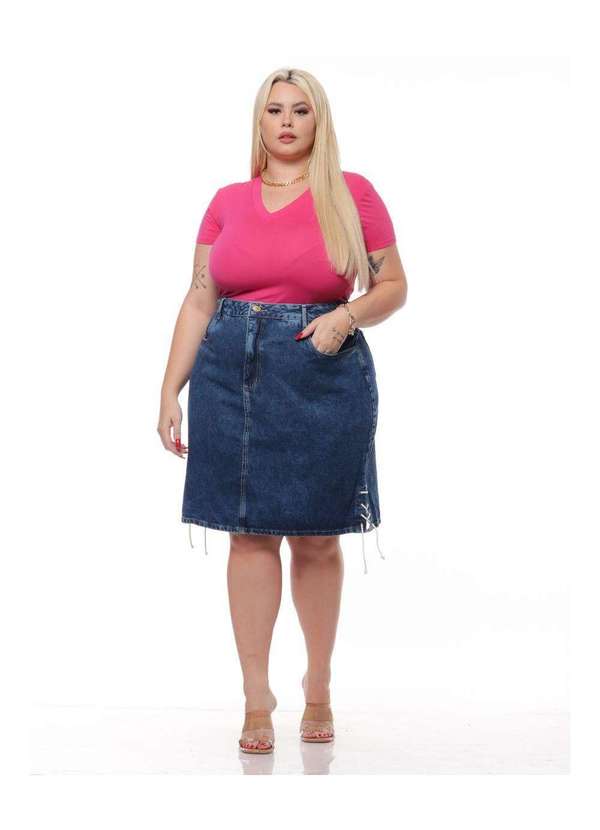 Razon Jeans - Saia Jeans Plus Size Secretaria Razon Jeans - Jeans