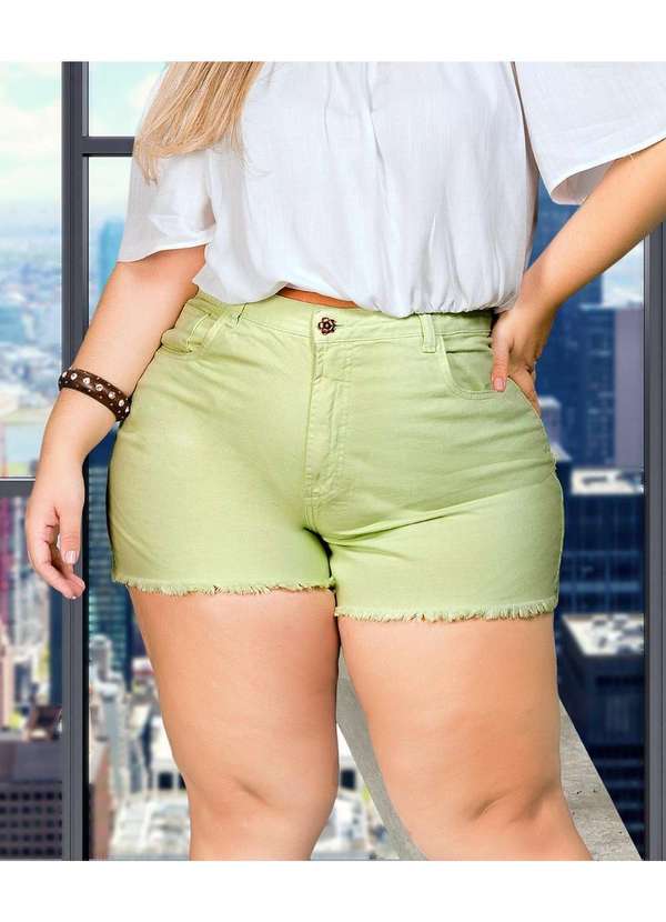 Razon Jeans - Shorts Feminino Sarja Boyfriend Plus Verde - Verde 2