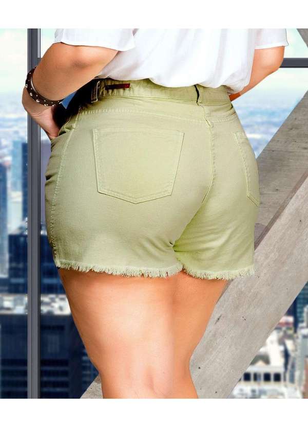Razon Jeans - Shorts Feminino Sarja Boyfriend Plus Verde - Verde 4