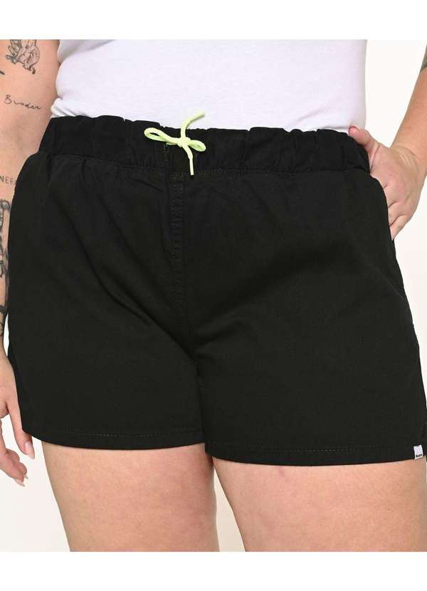 Razon Jeans - Shorts Feminino Sarja Plus com Elástico Razon Jeans - Preto 4