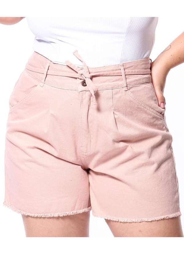 Razon Jeans - Shorts Feminino Sarja Plus Mom Razon Jeans - Rosa 2