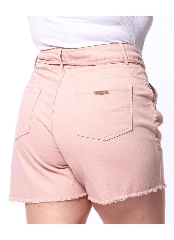 Razon Jeans - Shorts Feminino Sarja Plus Mom Razon Jeans - Rosa 4