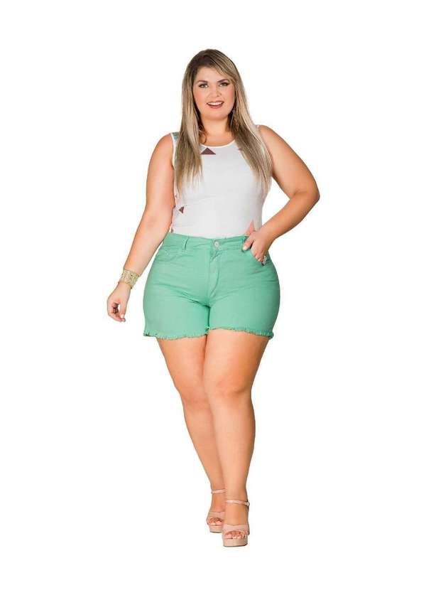 Razon Jeans - Shorts Feminino Sarja Plus Razon Jeans - Verde
