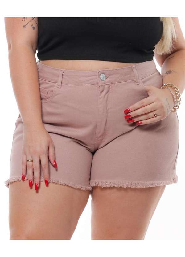 Razon Jeans - Shorts Feminino Sarja Plus Razon Jeans - Rosa 2