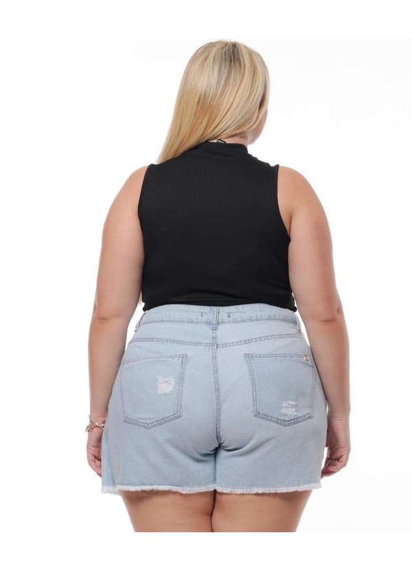 Razon Jeans - Shorts Saia Feminino Jeans Plus Razon Jeans - Jeans 4