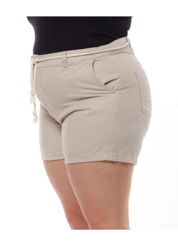Razon Jeans - Shorts Sarja Feminino Plus - Areia 4