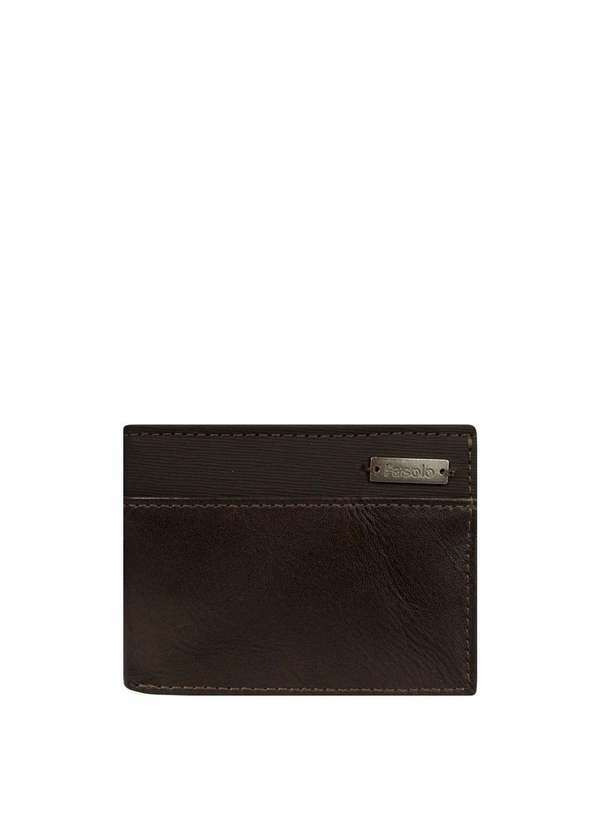 Fasolo - Carteira Couro Masculina Aba Casual Fasolo Marrom