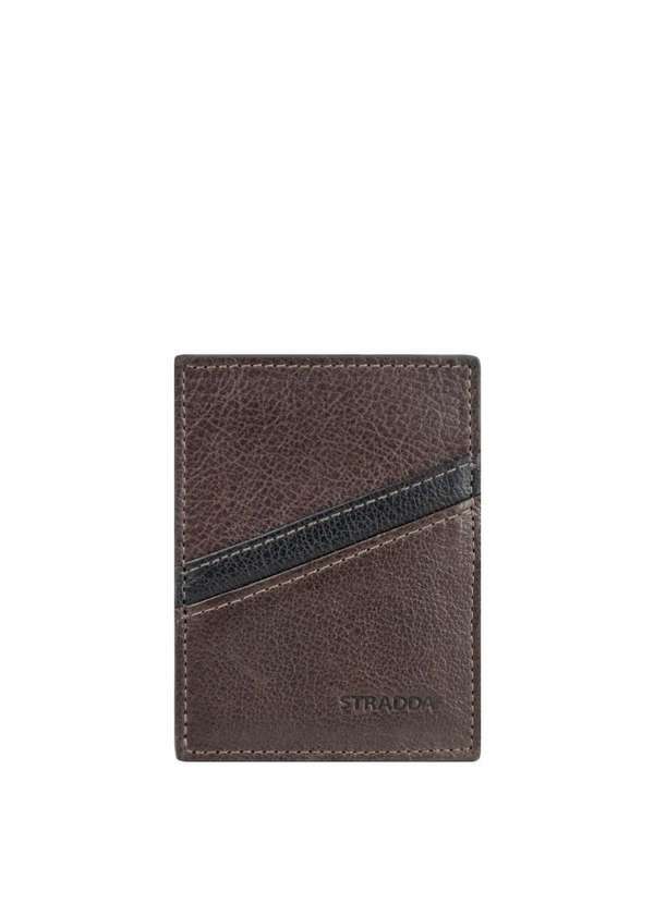 Stradda - Porta Cartao Couro Masculino Napoli Marrom