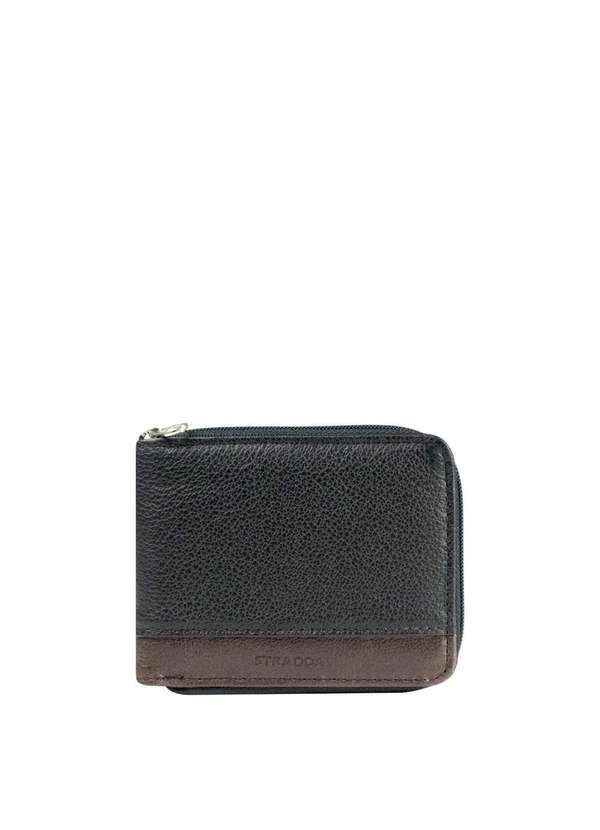 Stradda - Carteira Couro Masculina Napoli Ziper Preto