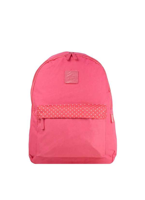 Up4you - Mochila Juvenil com Bolso Poa Rosa