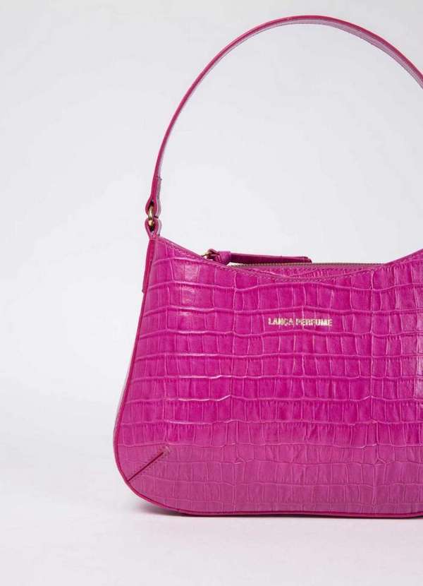 Lança Perfume - Bolsa Baguete em Croco com Alça Única e Zíper 08652 2