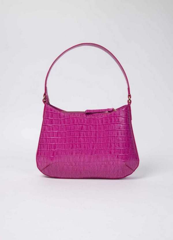 Lança Perfume - Bolsa Baguete em Croco com Alça Única e Zíper 08652 3