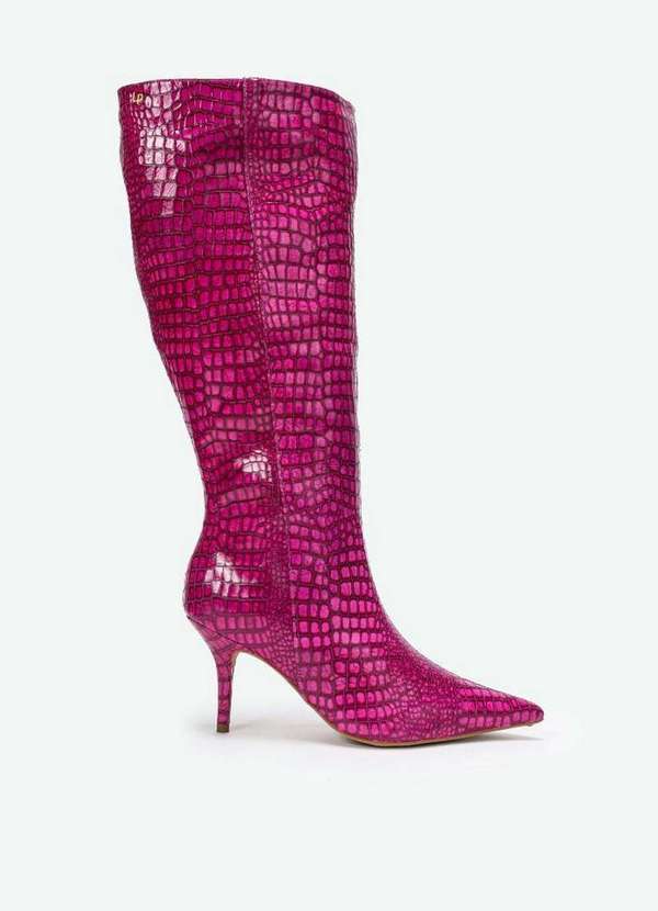 Lança Perfume - Bota Couro Croco Cano Longo A0084