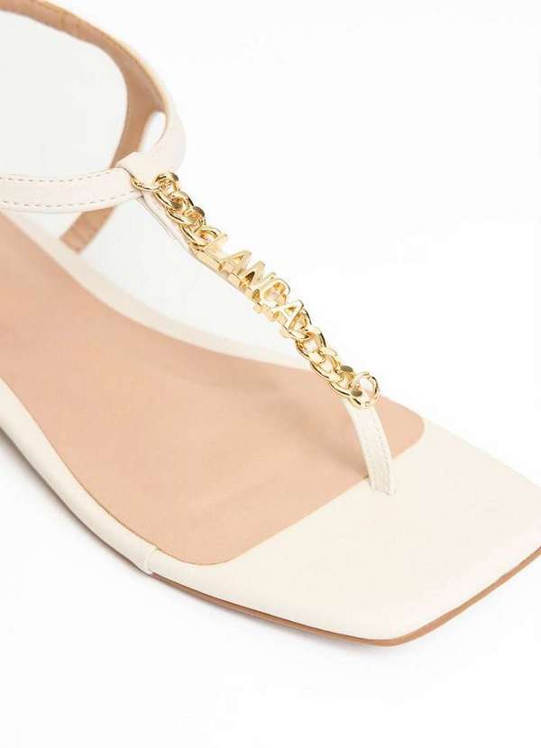 Lança Perfume - Sandália Rasteira com Letreiro e Corrente A2312 3